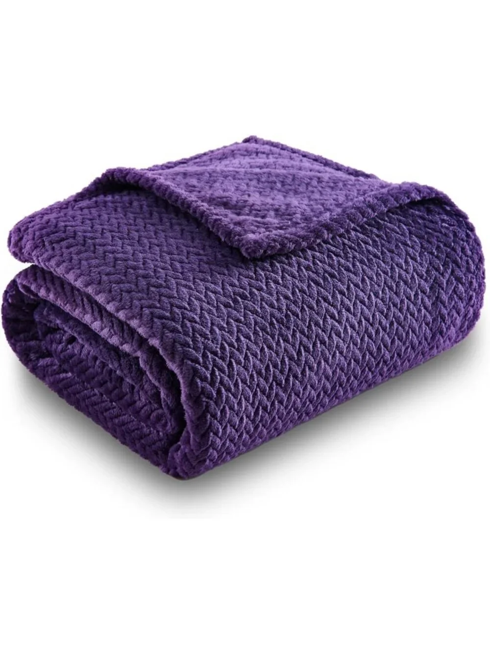 Cozy Dark Purple Soft Throw Blanket - Silky Flannel Fleece, Lightweight, All